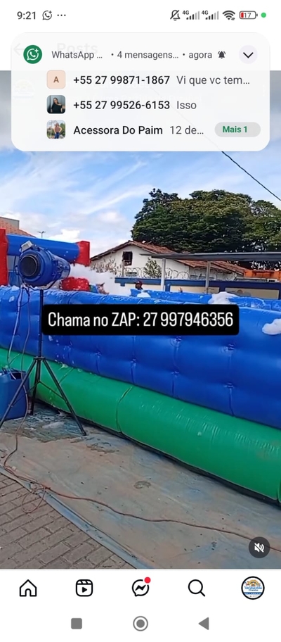 tobogã com canhão de espuma